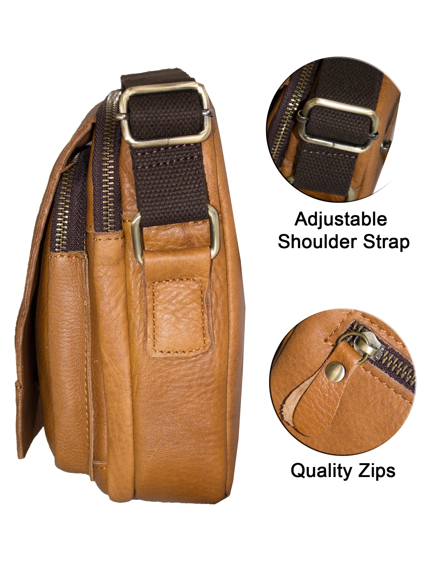 Deluxell GSX-102 Unisex Full Grain Genuine Leather Sling/ Crossbody Bag