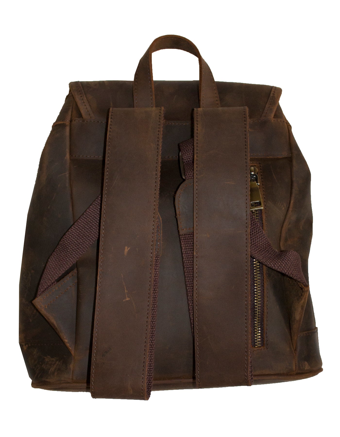 Deluxell GSX-107 Unisex Full Grain Genuine Leather Drawstring Backpack