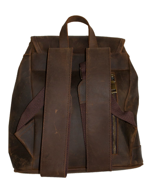 Deluxell GSX-107 Unisex Full Grain Genuine Leather Drawstring Backpack