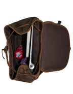 Deluxell GSX-107 Unisex Full Grain Genuine Leather Drawstring Backpack