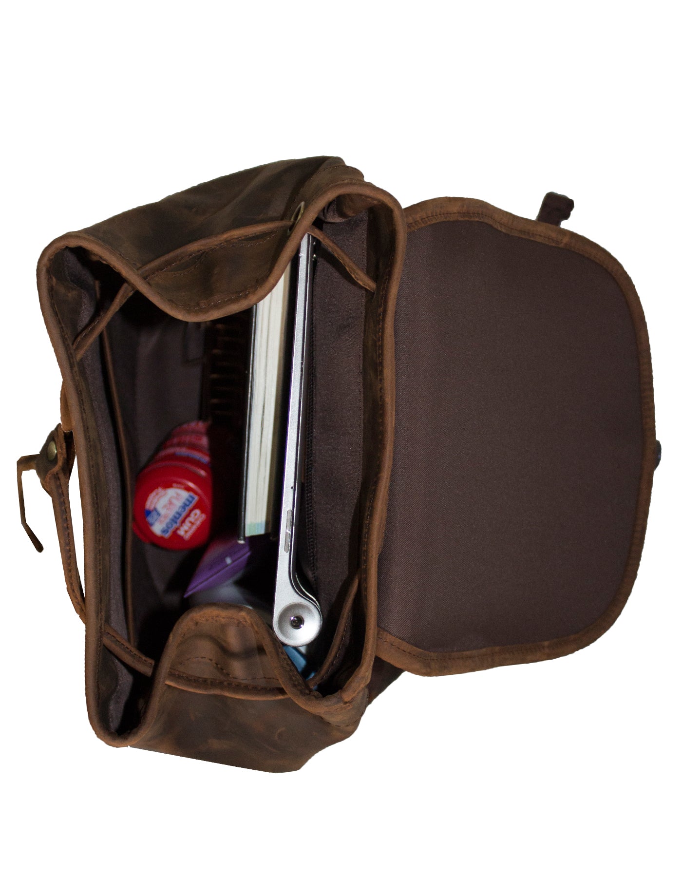 Deluxell GSX-107 Unisex Full Grain Genuine Leather Drawstring Backpack