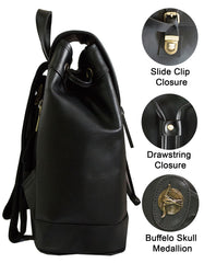 Deluxell GSX-107 Unisex Full Grain Genuine Leather Drawstring Backpack