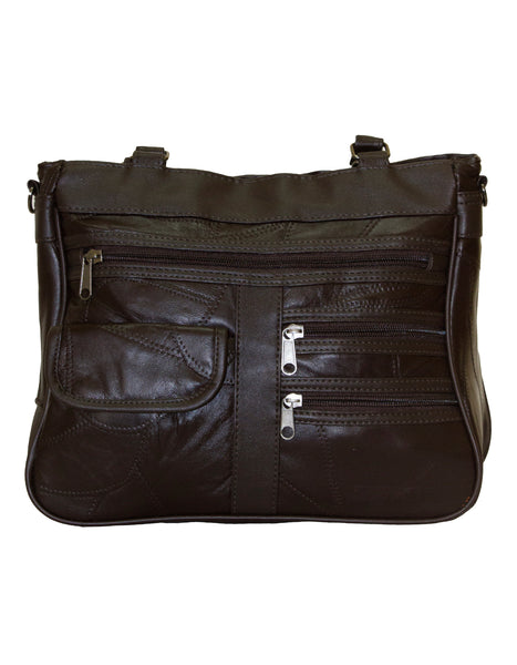Fino GW-16040 Multi-Compartment Genuine Patch Leather Hand &amp; Shoulder Bag
