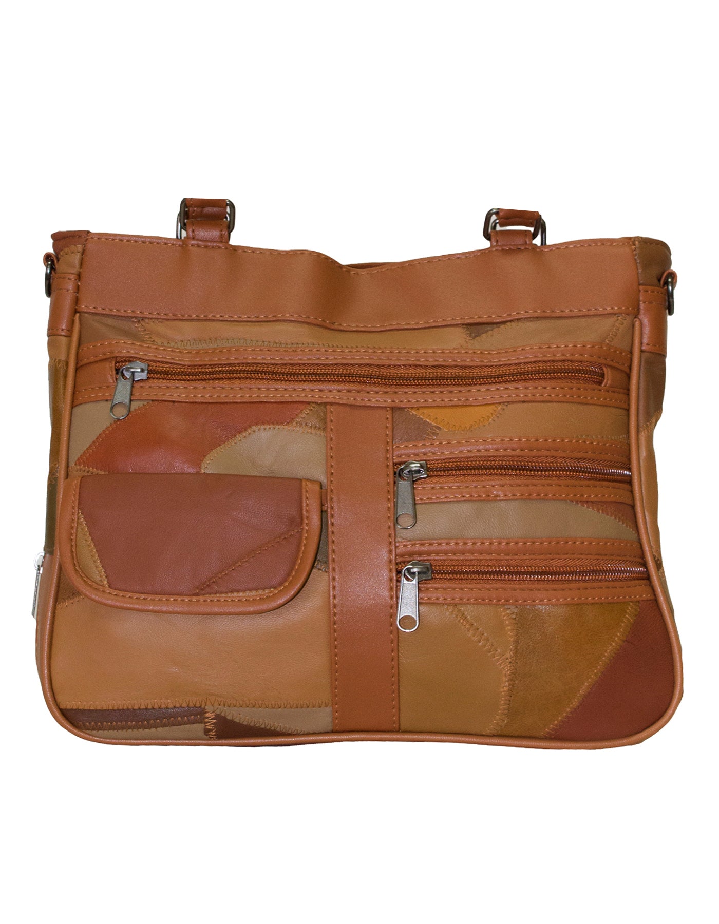 Fino GW-16040 Multi-Compartment Genuine Patch Leather Hand & Shoulder Bag