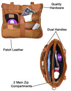 Fino GW-16040 Multi-Compartment Genuine Patch Leather Hand & Shoulder Bag