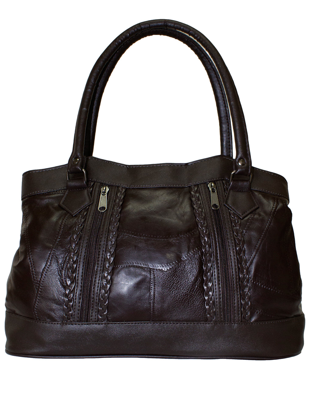 Fino GW-80010 Genuine Patch Leather Edge Plait Design Hand & Shoulder Bag