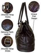 Fino GW-80010 Genuine Patch Leather Edge Plait Design Hand & Shoulder Bag