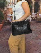 Fino GW-80182 Multi-Compartment Genuine Patch Leather Hand & Shoulder Bag