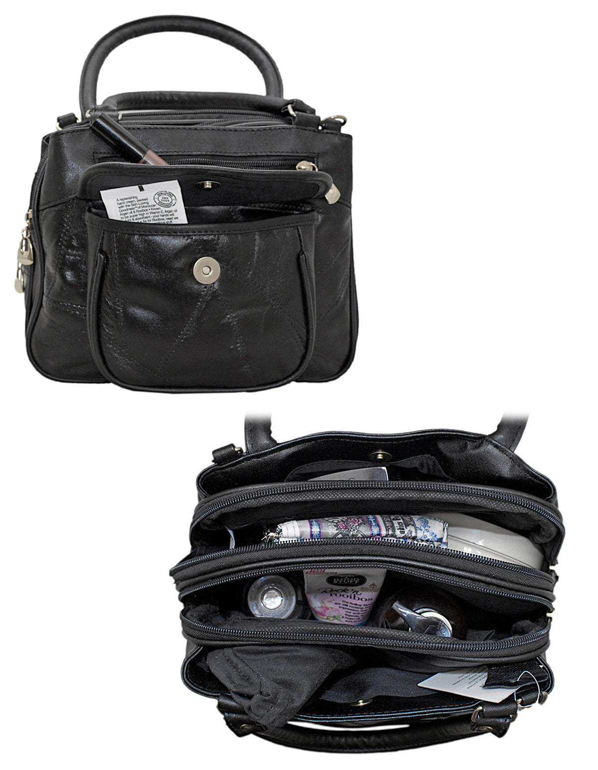 Fino GW-80398 Genuine Patch Leather Multi-Compartment Mama Sling Bag
