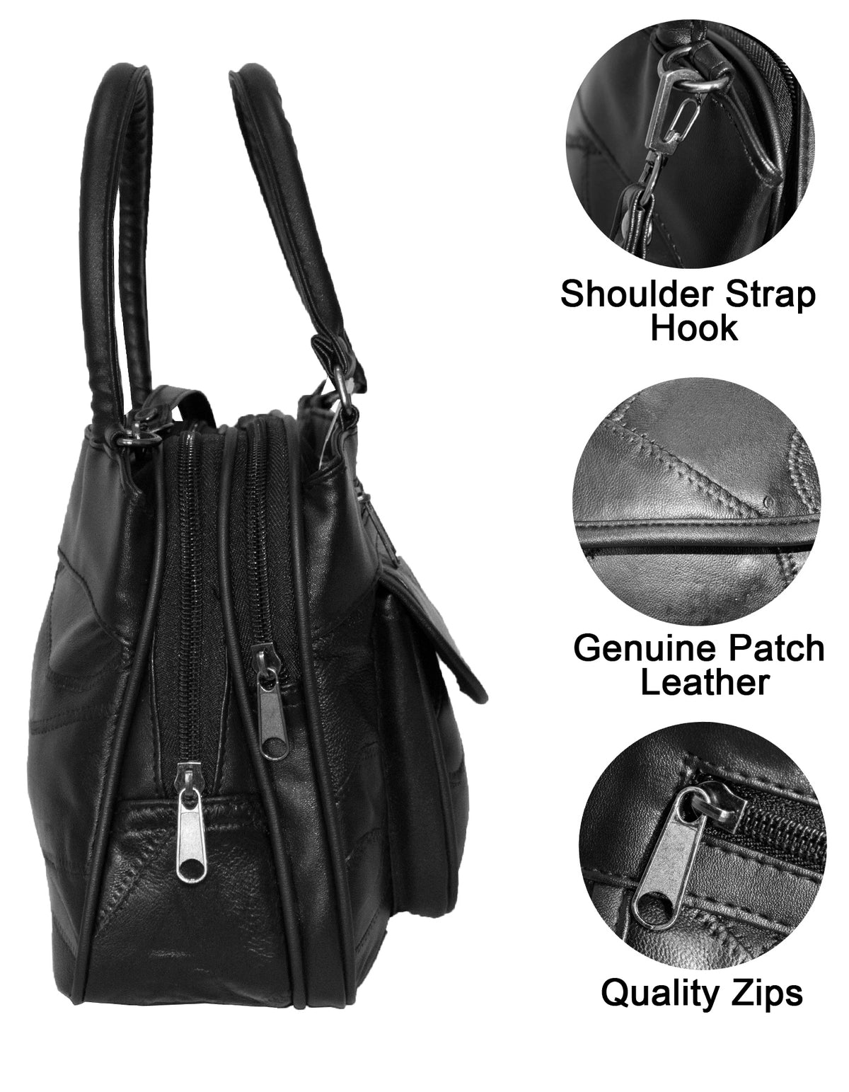 Fino GW-80398 Genuine Patch Leather Multi-Compartment Mama Sling Bag