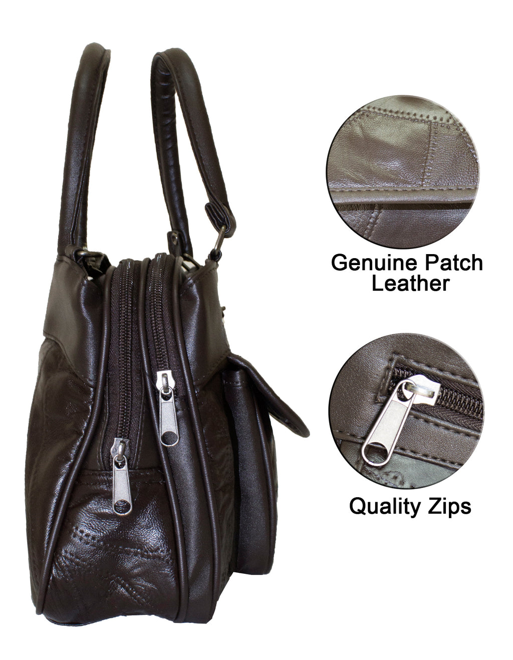 Fino GW-80398 Genuine Patch Leather Multi-Compartment Mama Sling Bag