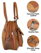 Fino GW-80398 Genuine Patch Leather Multi-Compartment Mama Sling Bag