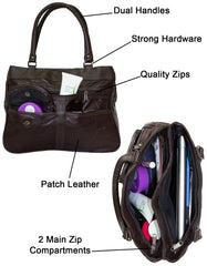 Fino GW-80753 Genuine Patch Leather Multi-Compartment Mama Shoulder Bag