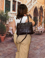 Fino GW-80753 Genuine Patch Leather Multi-Compartment Mama Shoulder Bag