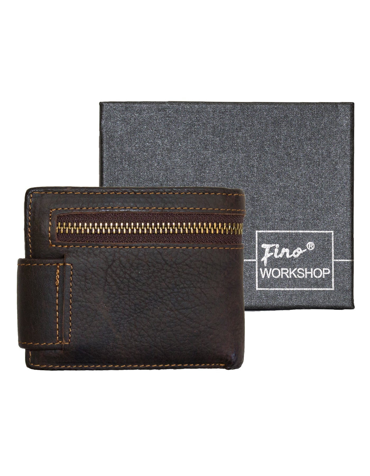 Fino GX-047 Full Grain Genuine Leather Mens Wallet with Box