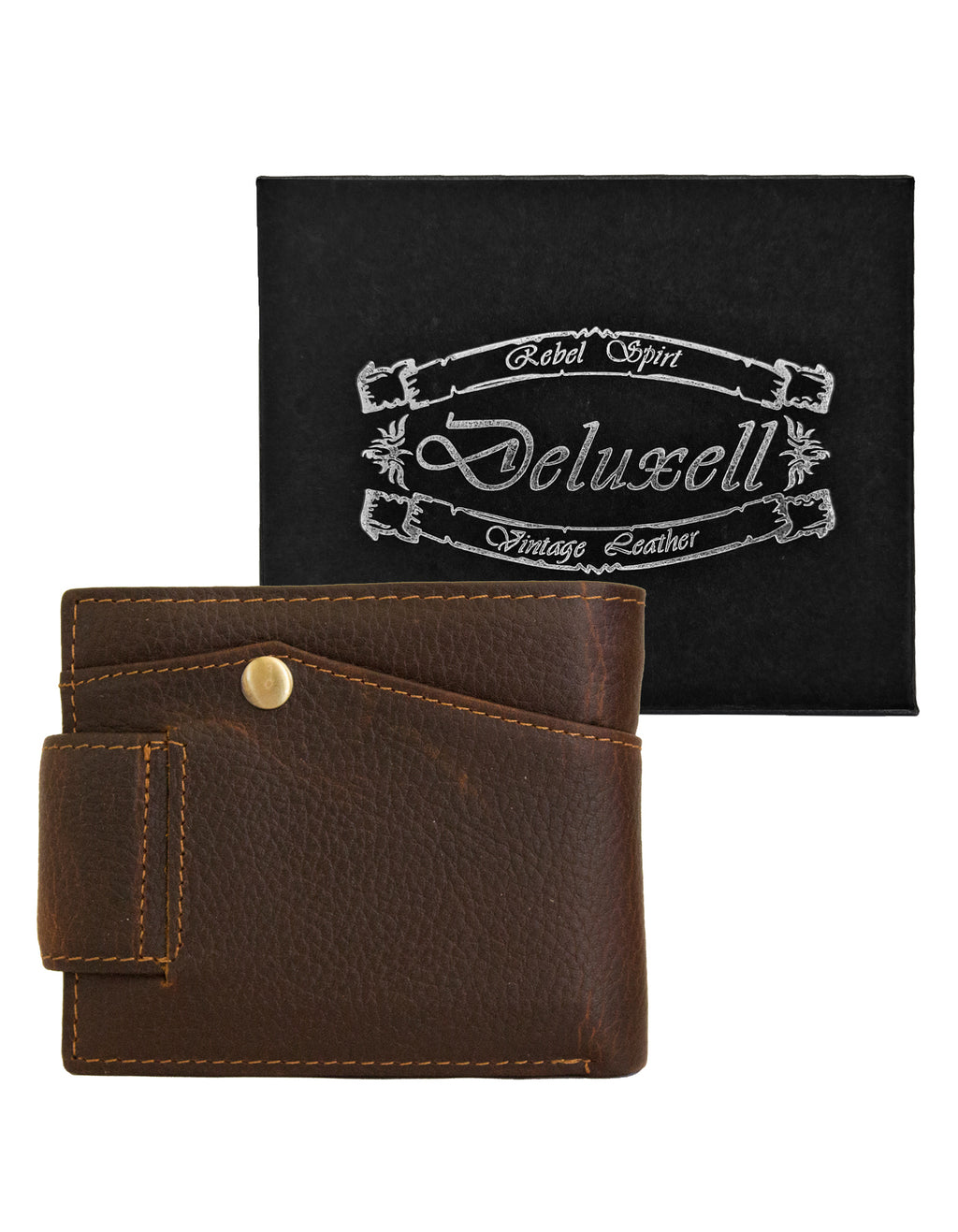 Deluxell GX-062 Genuine Leather Scorpion Embossed Wallet with Box