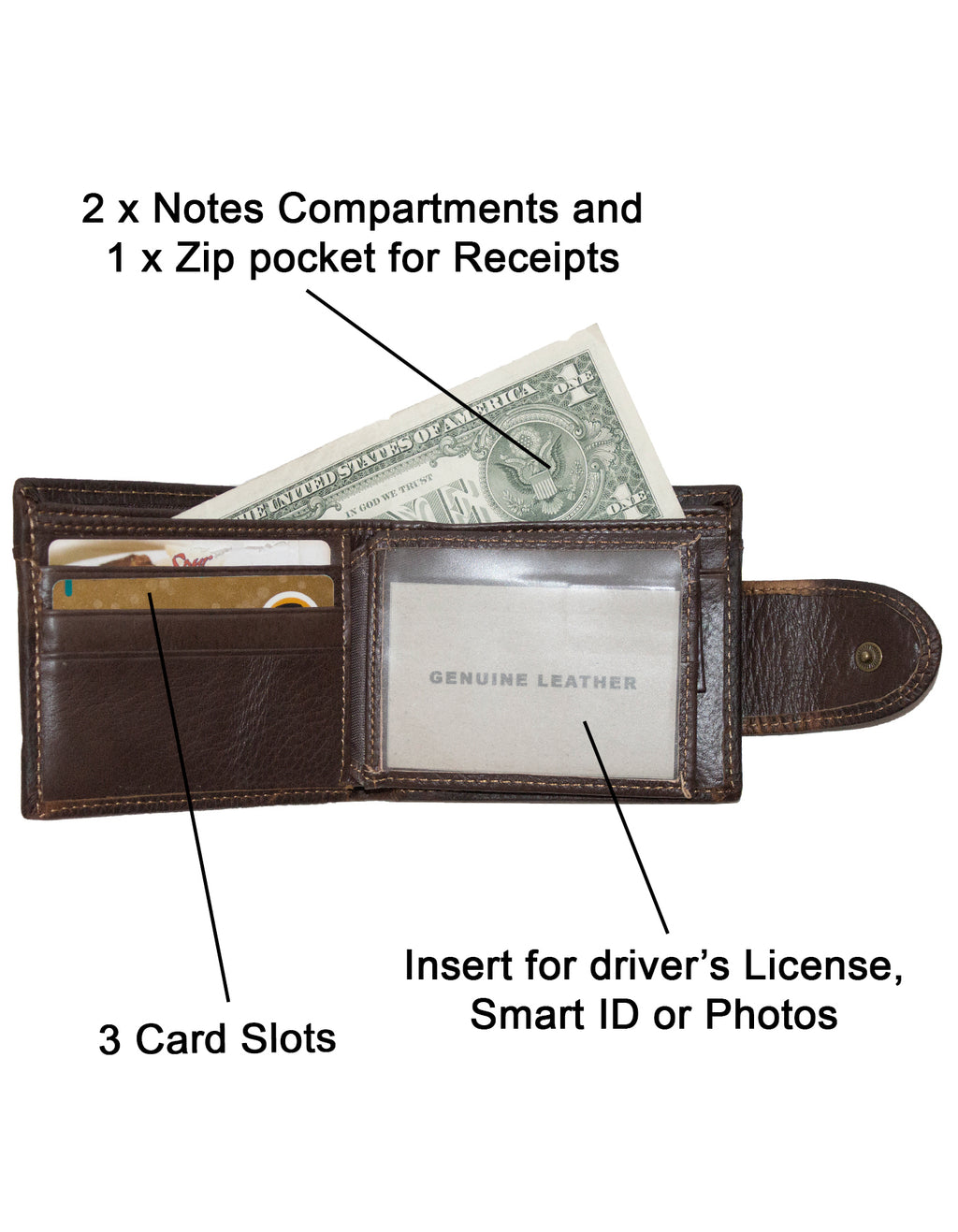 Deluxell GX-062 Genuine Leather Scorpion Embossed Wallet with Box
