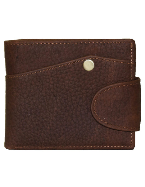 Fino GX-063 Genuine Leather Stitch Design Wallet with Box - Coffee