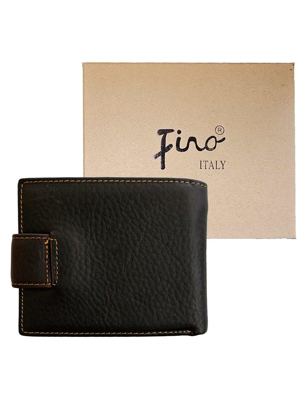 Fino GX-070A Genuine Leather Card Wallet with Box - Coffee