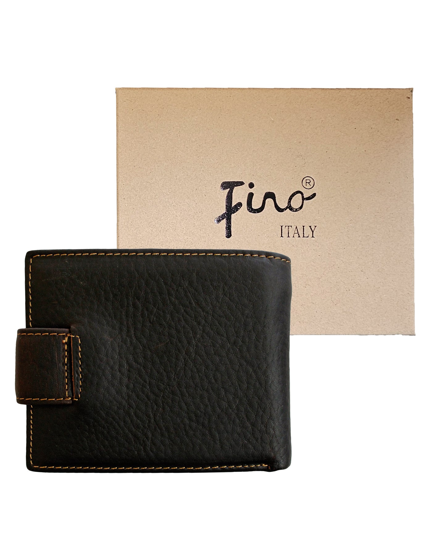 Fino GX-070A Genuine Leather Card Wallet with Box - Coffee