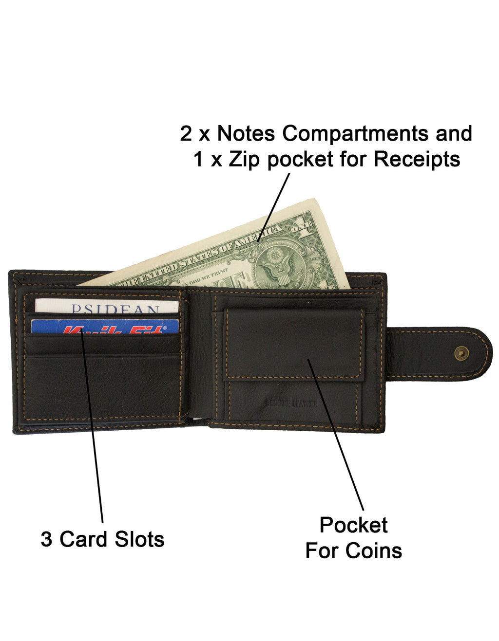 Fino GX-W202 Full Genuine Leather Wallet with Box