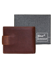 Fino GX-W202 Full Genuine Leather Wallet with Box - Coffee