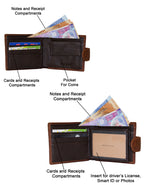 Fino GX-W202 Full Genuine Leather Wallet with Box - Coffee
