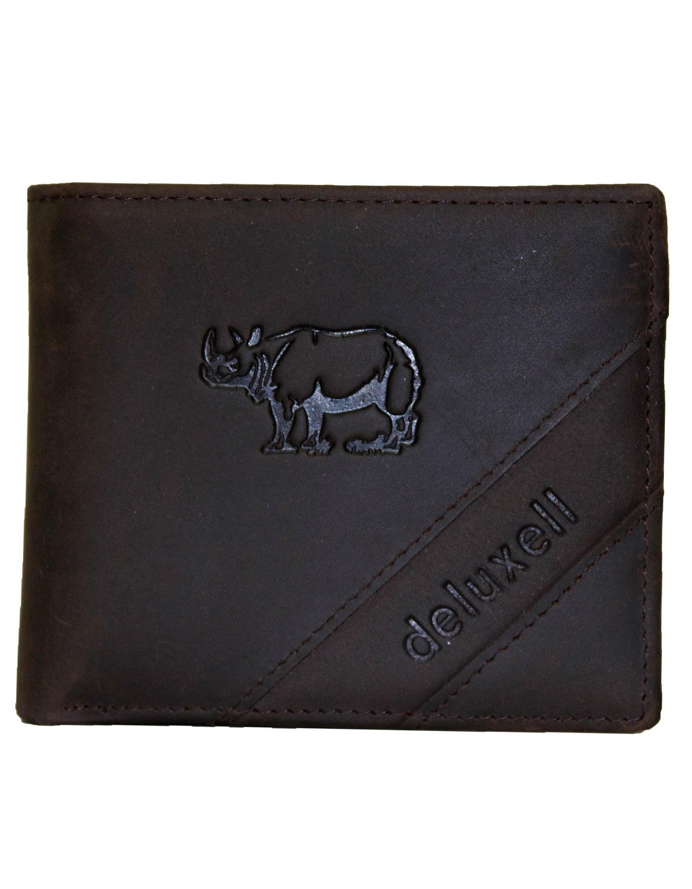 Deluxell GX-W320 Genuine Leather Rhino Embossed Wallet with Box
