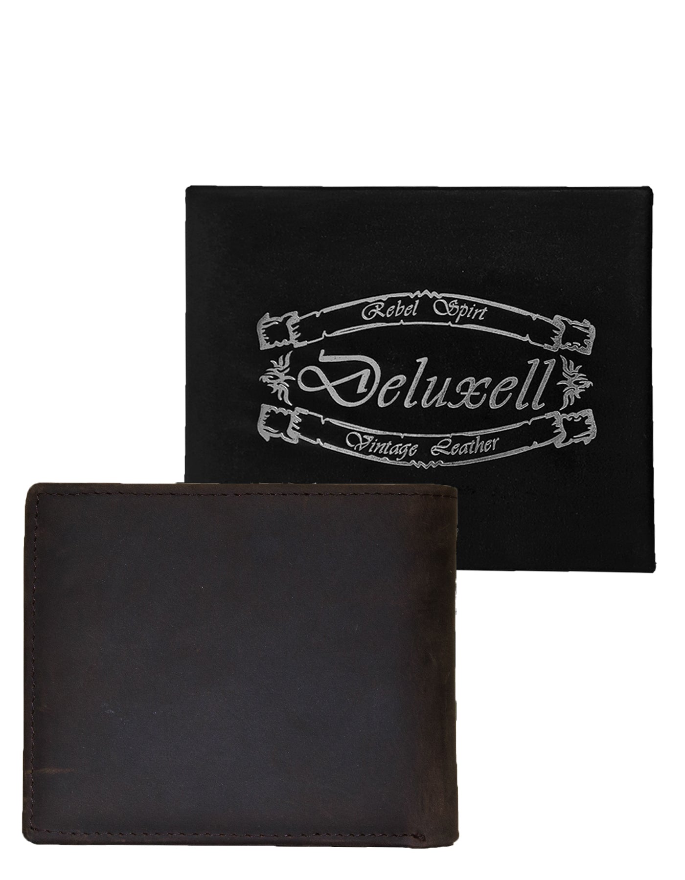 Deluxell GX-W320 Genuine Leather Rhino Embossed Wallet with Box