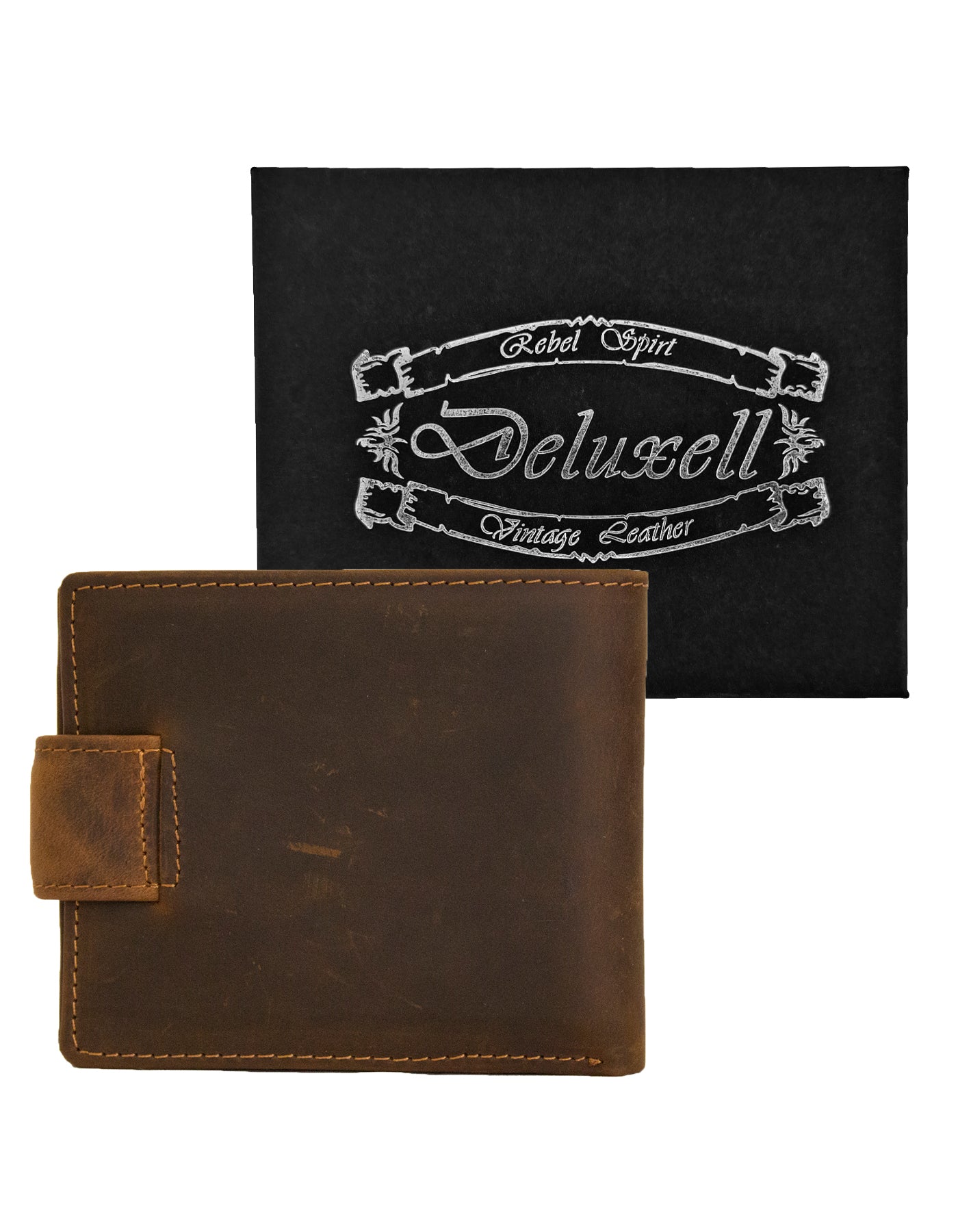 Deluxell GX-W318 Genuine Leather Rhino Embossed Card Wallet with Box
