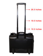 Fino H13-1702 50L PVC Leather Trolley 17" Laptop Pilot Case On 2 Wheels