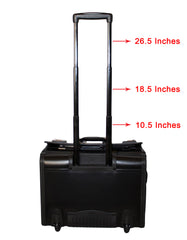 Fino H13-1702 50L PVC Leather Trolley 17" Laptop Pilot Case On 2 Wheels