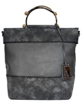 Fino H7191 Dual-Tone Suede and Faux Leather Stylish Fashion Bag