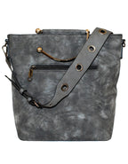 Fino H7191 Dual-Tone Suede and Faux Leather Stylish Fashion Bag
