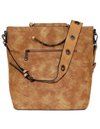 Fino H7191 Dual-Tone Suede and Faux Leather Stylish Fashion Bag