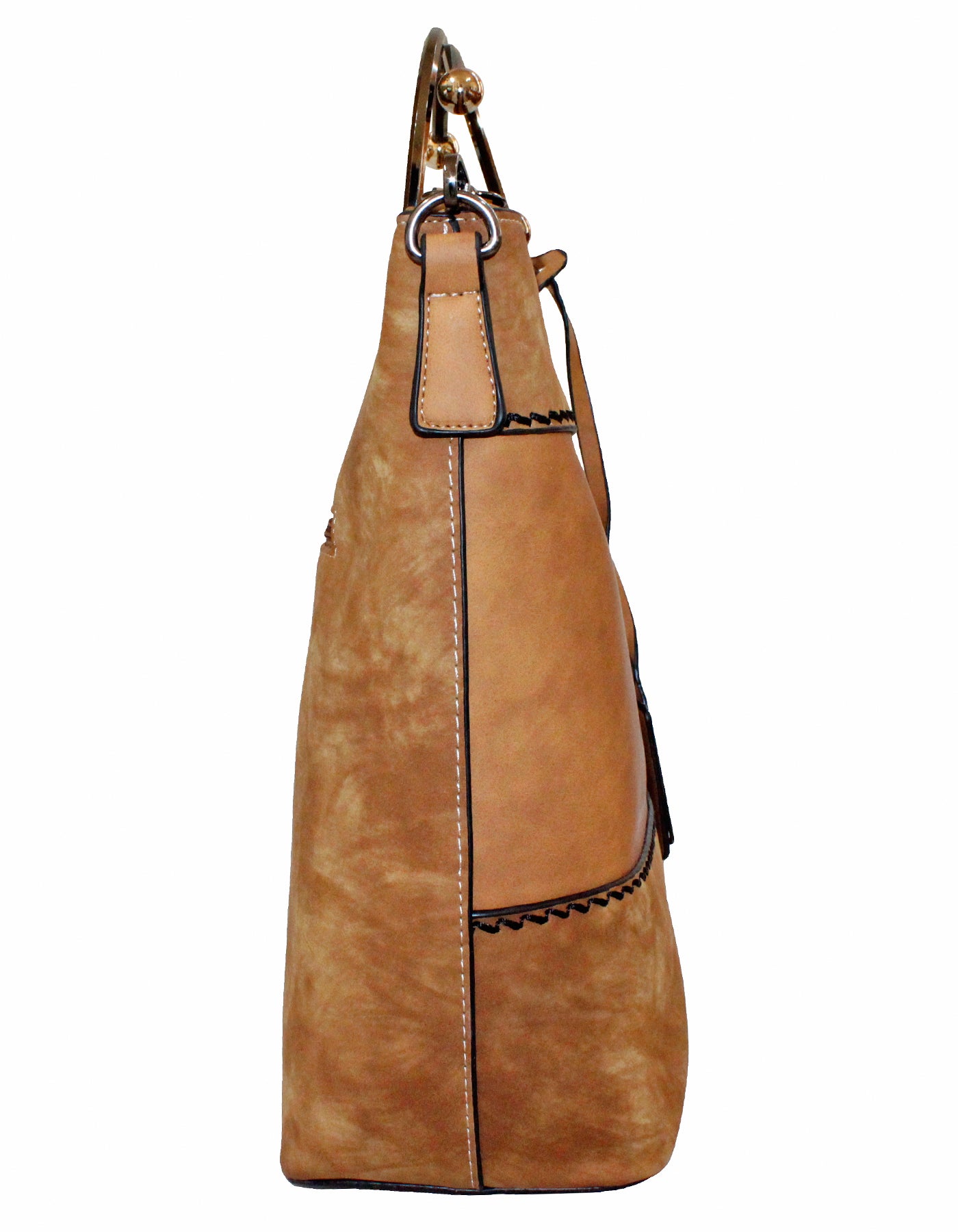 Fino H7191 Dual-Tone Suede and Faux Leather Stylish Fashion Bag