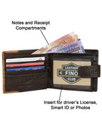 Fino HL-001 Genuine Leather Big Five Card Wallet with SD Card Holder & Box