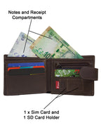Fino HL-1337 Genuine Leather Dakota Red Card Wallet with SD Card Holder & Box