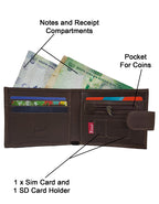 Fino HL-1340 Genuine Leather Card Holder Wallet with SD Card Holder & Box