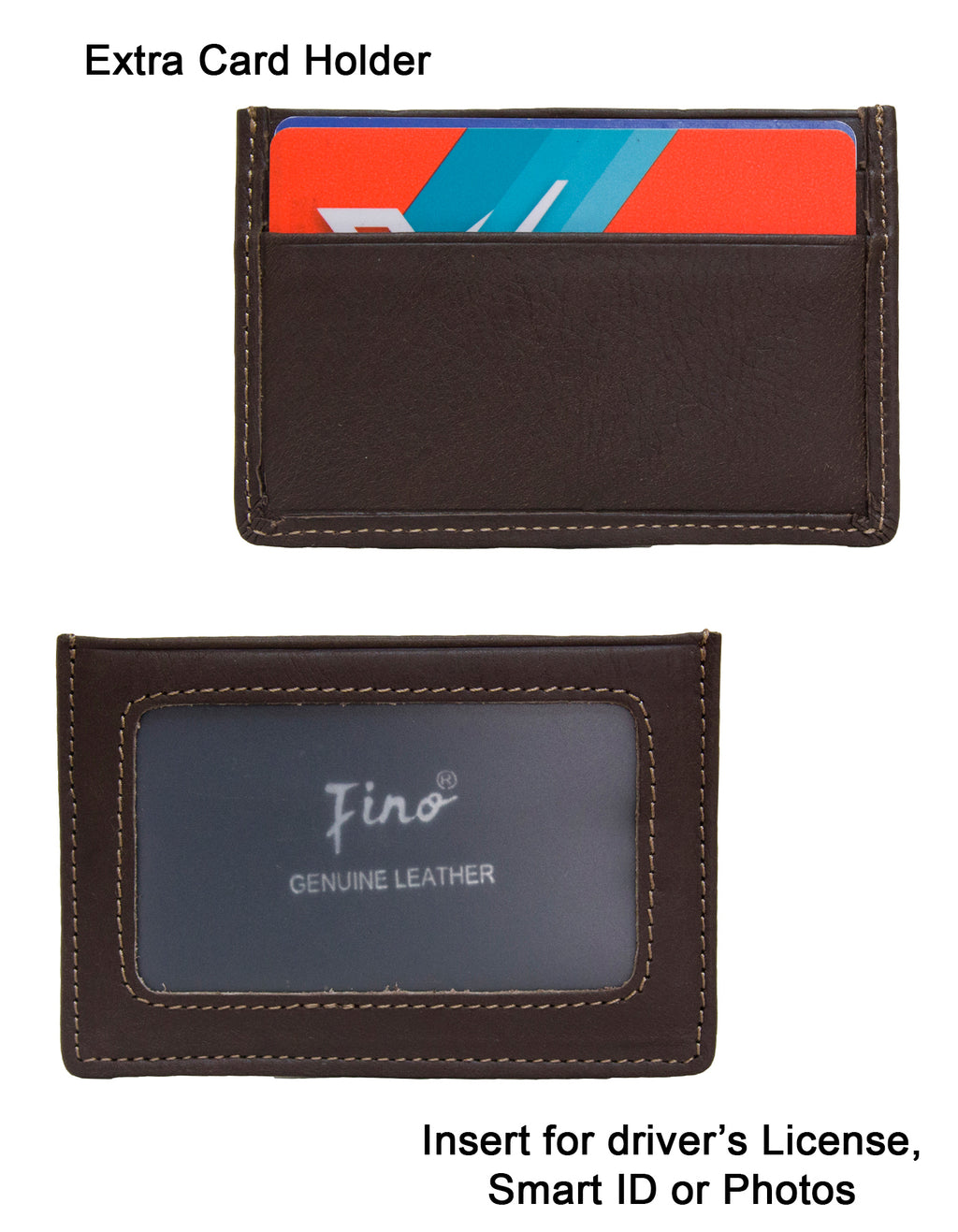 Fino HL-1340 Genuine Leather Card Holder Wallet with SD Card Holder & Box
