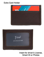 Fino HL-1340 Genuine Leather Card Holder Wallet with SD Card Holder & Box