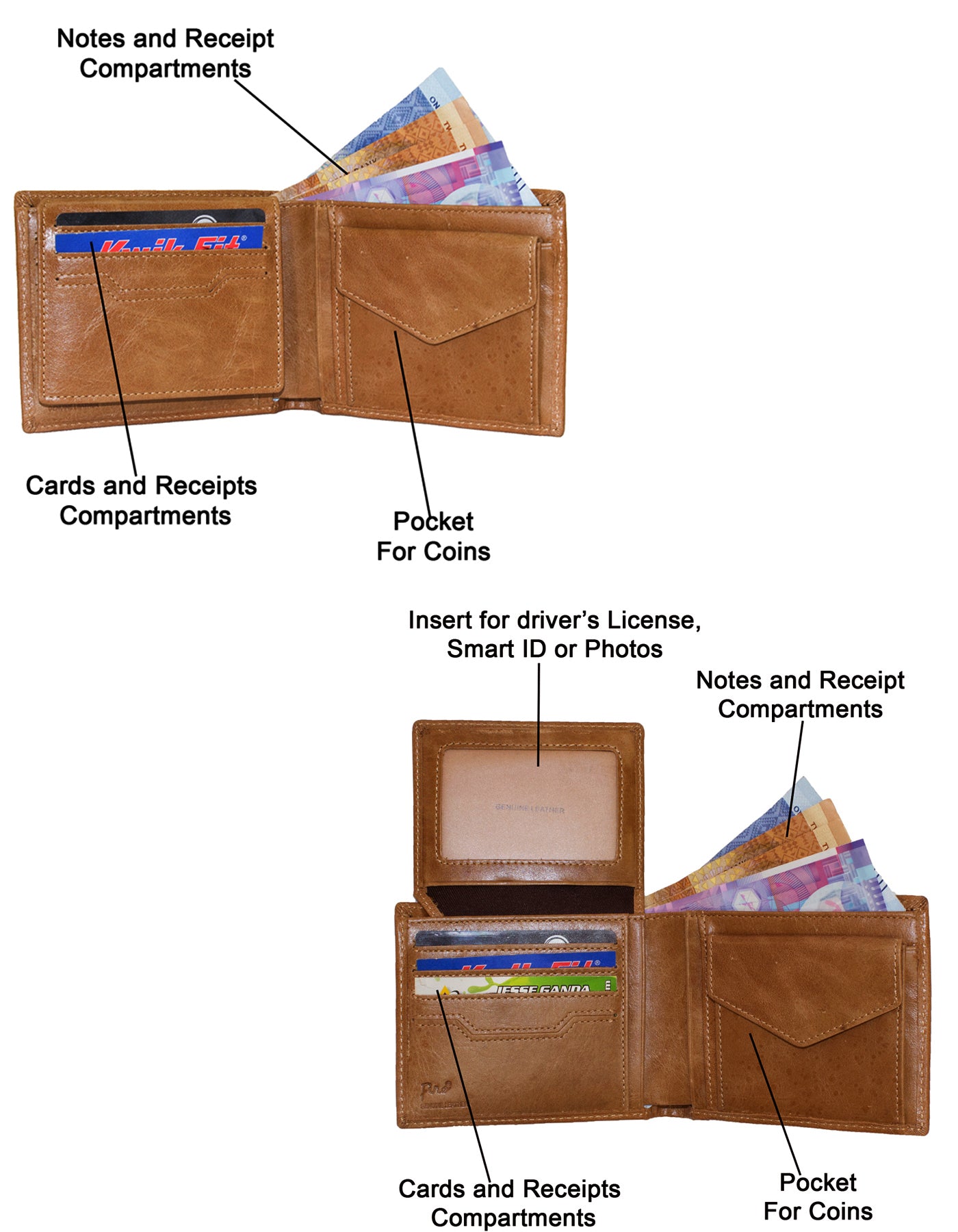 Fino HL-1501 Full Grain Genuine Leather Card Wallet Holder with Luxury Box