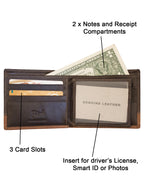 Fino HL-523 Italian Top Grain Genuine Leather Card Wallet with Box