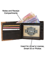 Fino HL-742 Genuine Leather Embossed Card Wallet with SD Card Holder & Box