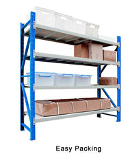 Fino Z6-260-2L Light Duty Boltless Metal Warehouse Four Tier Shelves