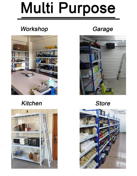Fino Z6-260-2L Light Duty Boltless Metal Warehouse Four Tier Shelves