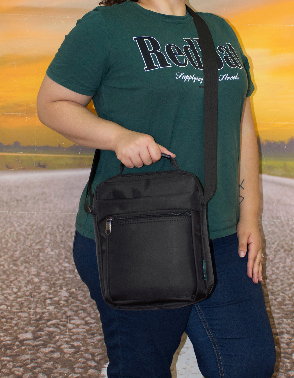 Fino HY-1280 Water-Resistant Unisex Nylon Shoulder/ Crossbody Bag