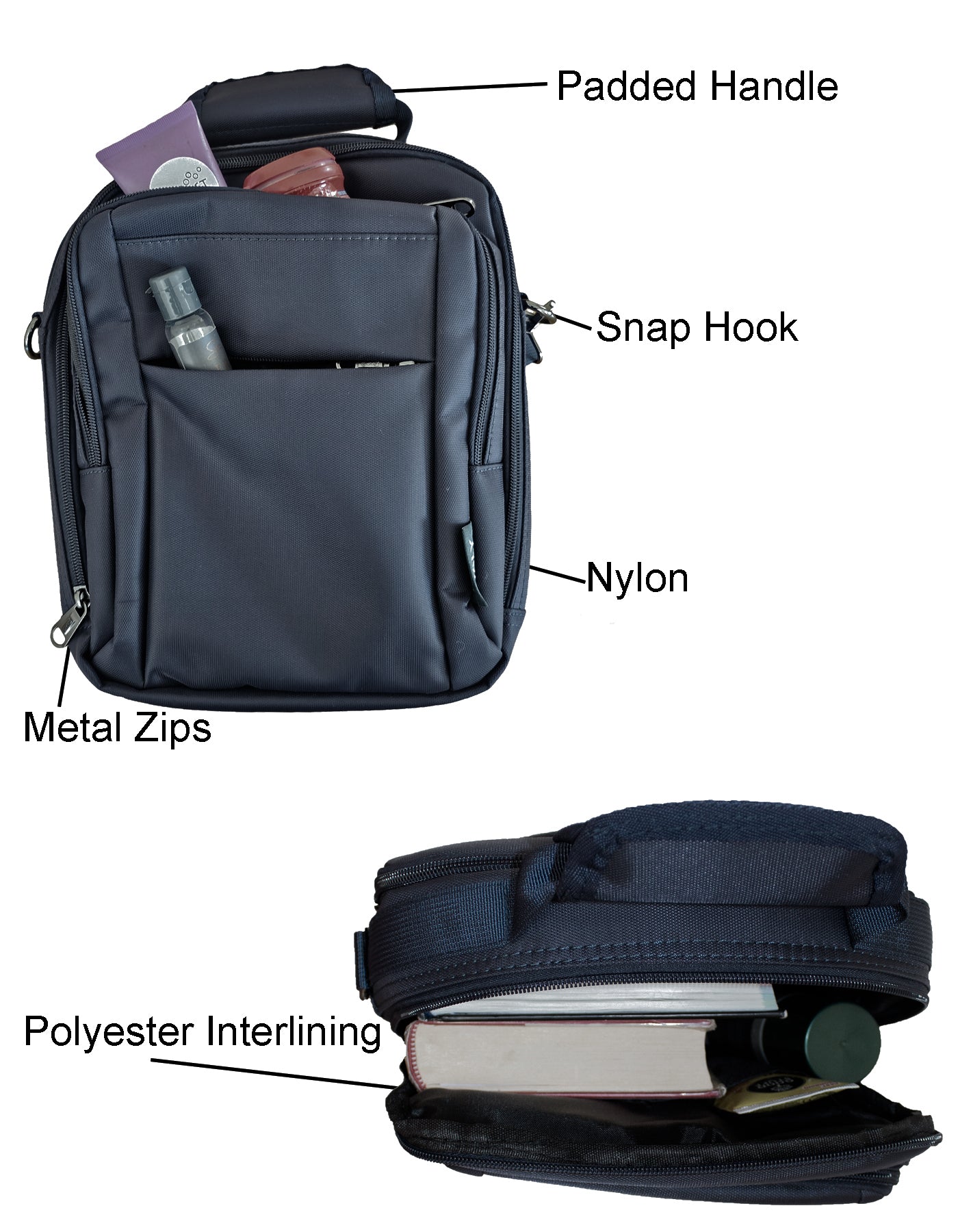 Fino HY-1305 Unisex Nylon Water-Resistant Shoulder/ Crossbody Bag