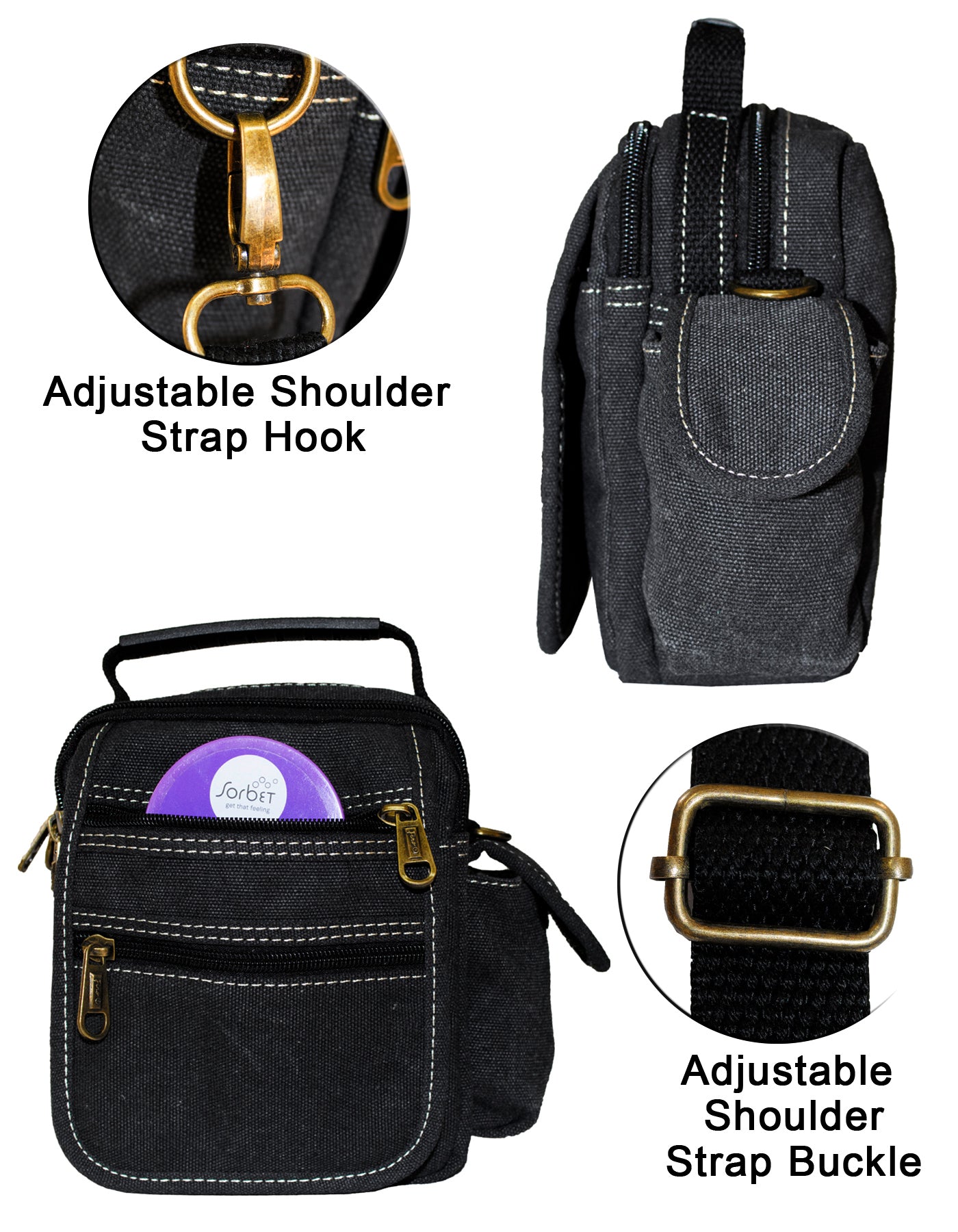 Fino Hy-3524 Unisex Canvas Shoulder Bags Travel Bag Crossbody Bag