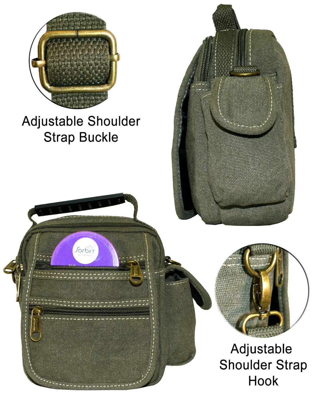Fino Hy-3524 Unisex Canvas Shoulder Bags Travel Bag Crossbody Bag